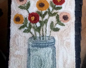 JAR OF FLOWERS Punch Needle Digital Pattern