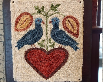 Patrón digital de aguja perforadora Love Birds