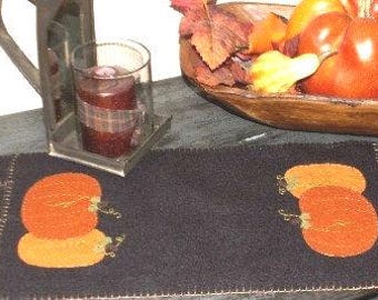 Patrón digital de apliques para alfombra de centavos PUMPKIN RUNNER