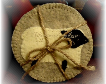 Patrón digital de apliques para posavasos con diseño de oveja