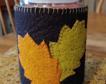 FALL LEAVES Candle Hugger© Digital Pattern