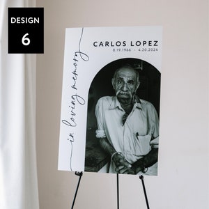 May include: A black and white photo of a man in a white shirt, with the text "CARLOS LOPEZ 8.19.1966 - 4.20.2024" and "in loving memory" on a white background.