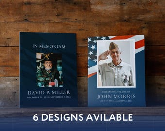Funeral Memorial Welcome Sign - Veteran American Flag Themed