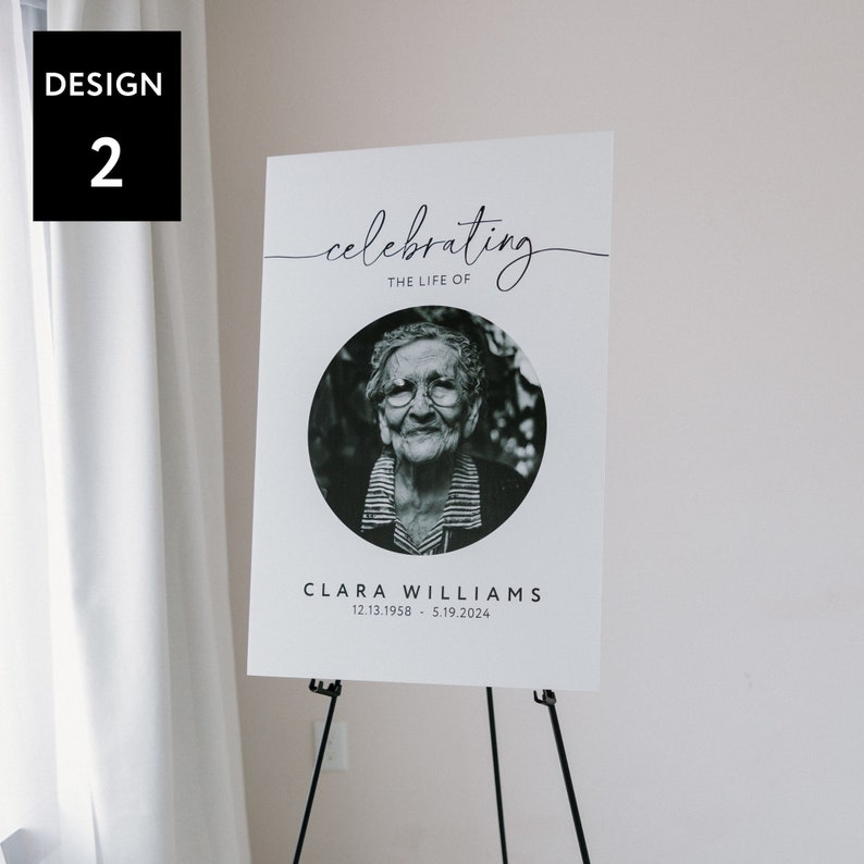 May include: A black and white photo of a woman with a kind smile is displayed on a white poster with the text "celebrating the life of Clara Williams 12.13.1958 - 5.19.2024".