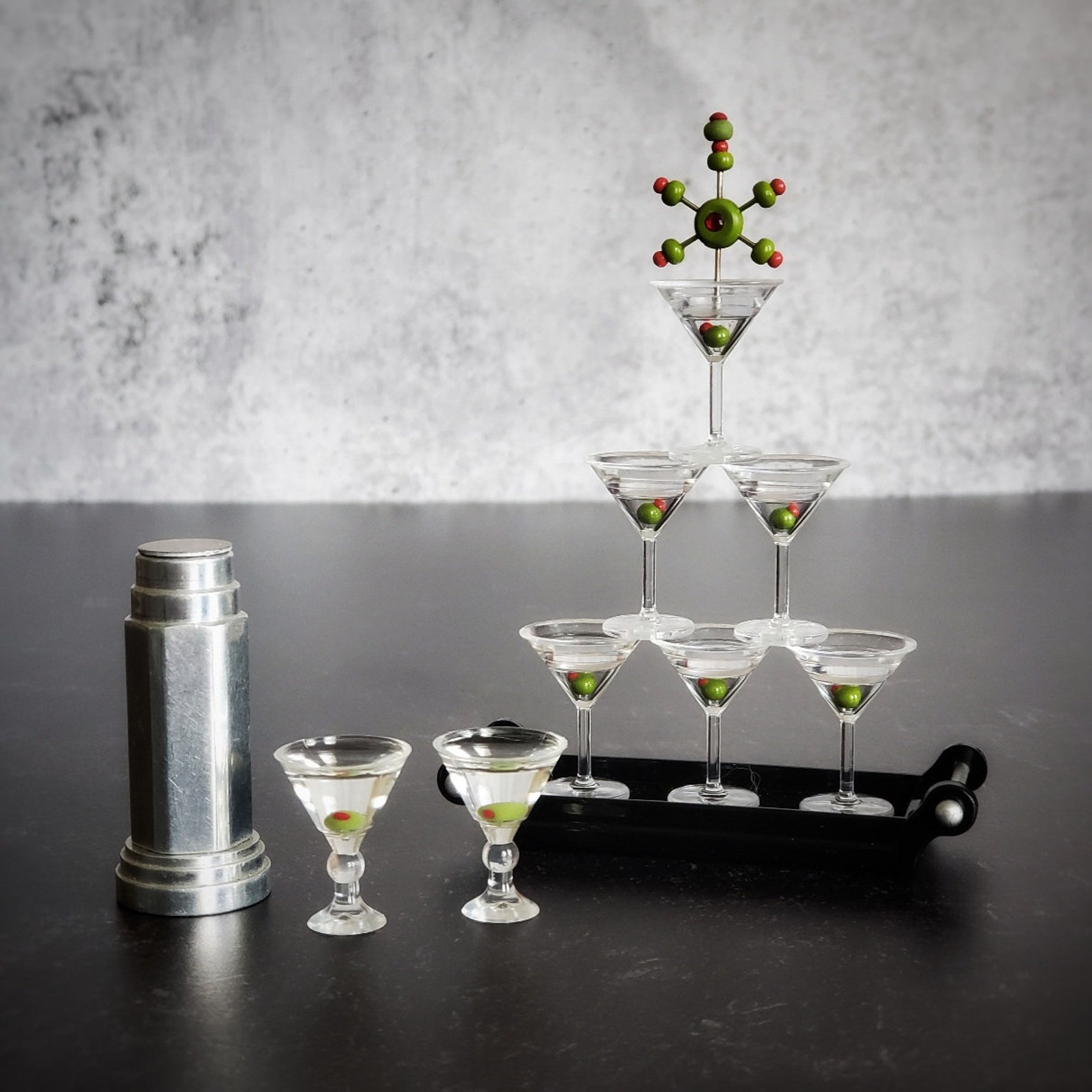 16 Scale Miniature MARTINI TOWER Set with Metal Shaker and Etsy