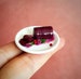 Miniature 1:6 Scale Jellied Cranberry Sauce on White Plate - Realistic Miniatures and Polymer Clay Food for Fashion Dolls and Action Figures 