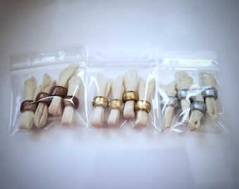 1:6 Scale Miniature Napkin Ring SET with Fabric Napkins - OSS Altered Vintage - Realistic OSS Miniatures for Fashion Dolls & Action Figures