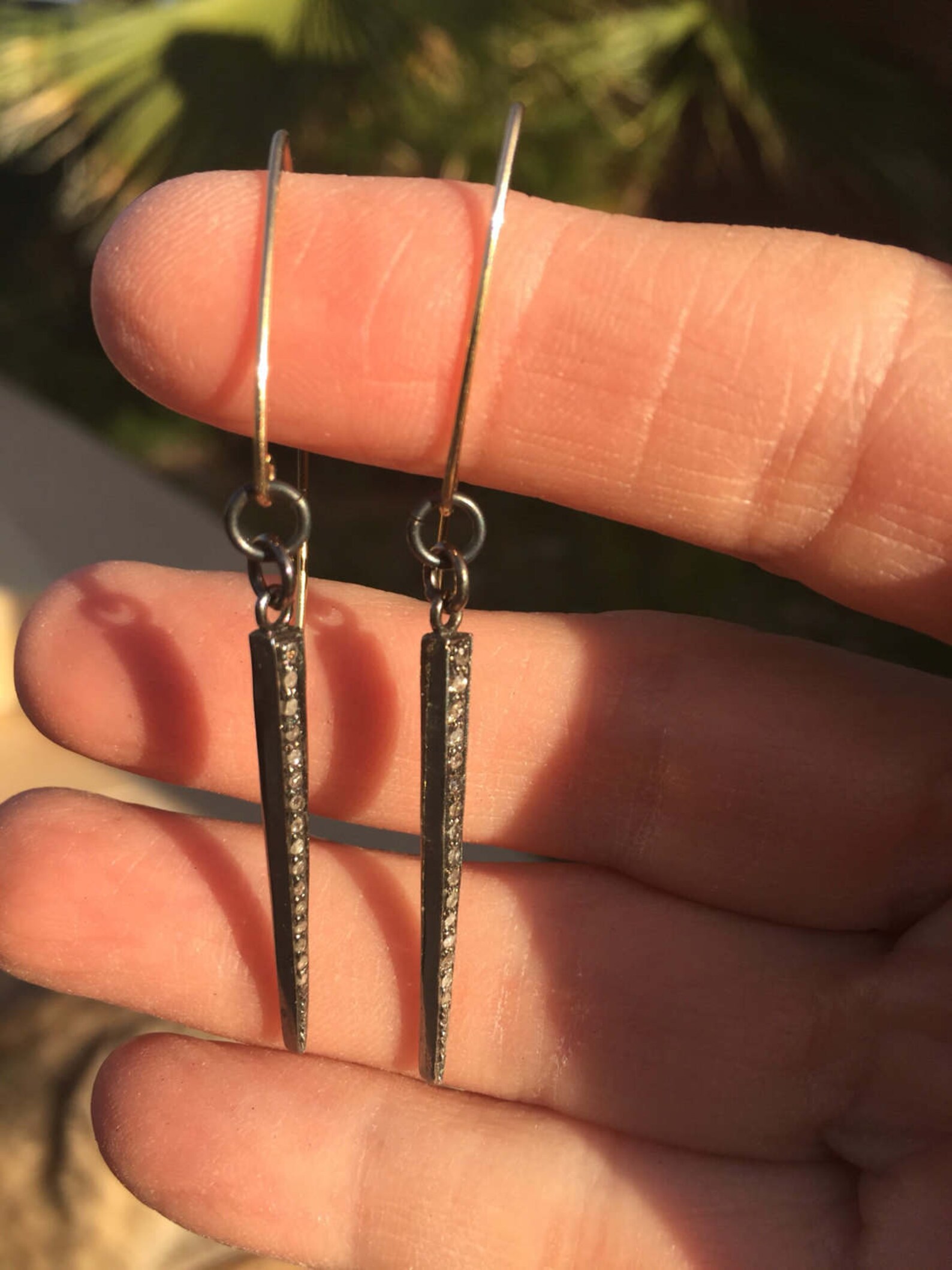 Pave Diamond Spike Earrings. Spike Earrings Diamond Spike Etsy