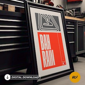 Bahrain International Circuit Printable F1 Poster Wall Art Decor - Digital Download
