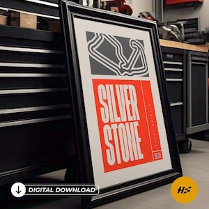 Silverstone Circuit Printable F1 Poster Wall Art Decor - Digital Download