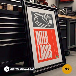 Interlagos Brasil Circuit Printable F1 Poster Wall Art Decor - Digital Download