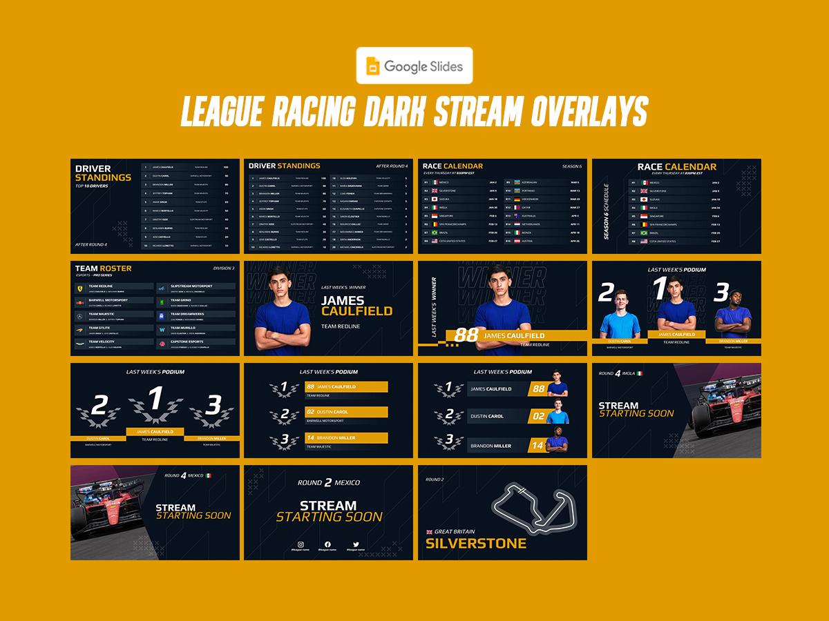 Flo Racing Overlay Ultimate Dark Racing Stream and Template Bundle F1 Overlays, Standings ...