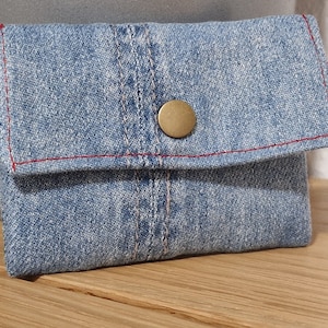 Karten-Portemonnaie Geldbeutel Jeans Upcycling mit RFID Geldbörse Brieftasche