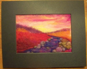 Needle Felted Sunset Landscape