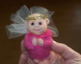 Needle Felted Pocket Prayer Angel-Custom