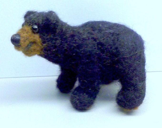 Needle Felted Black Bear Etsy