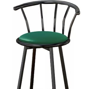 Bar Stools Black Metal Counter height 24&quot; or 29&quot; Commercial Vinyl Cushion 360 Swivel Barstools Chairs w Backrests and Footrest New!