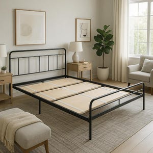 Queen Bed Slat Strong 3/4" Birch Plywood Platform Bunkie Board For Specialty Mattresses-Meets Mfr. Warranties-Custom Width w/ Strong Strap image 9