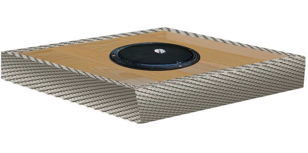 Lazy Susan TV Stand Custom Size Low Profile Rotating Platform Covered