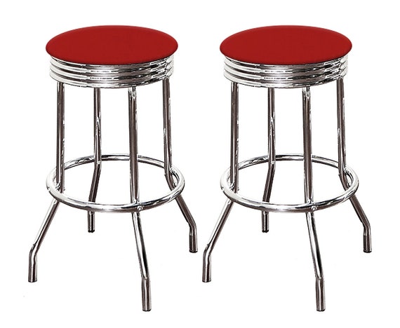 Retro red cheap bar stools