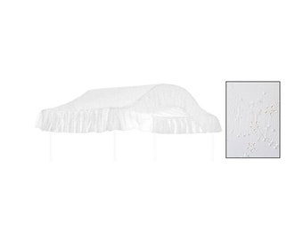 NEW!  TWIN SIZE White Eyelet with Embroidered Holes Princess Canopy Bed Fabric Top