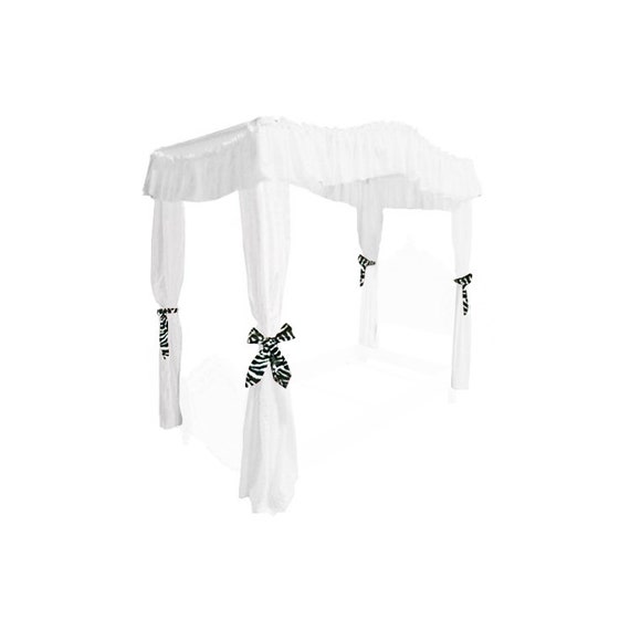 Twin Size Solid White Canopy Bed Fabric Top With Princess Etsy