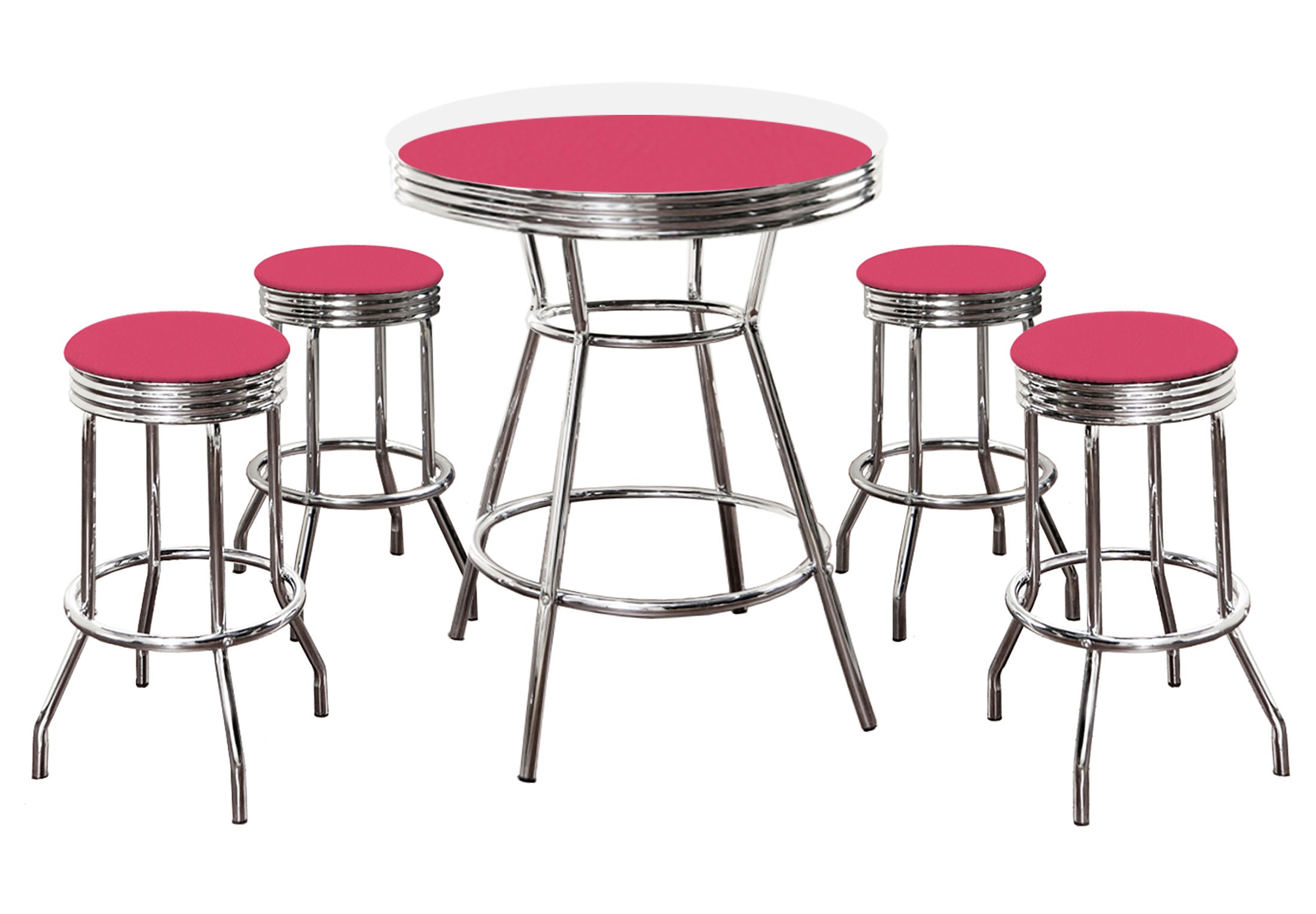 Chrome pub discount table and chairs