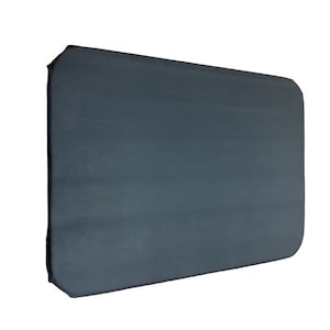 May include: A dark gray rectangular yoga mat.