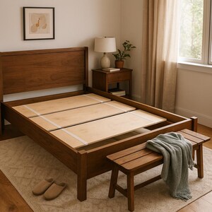 Queen Bed Slat Strong 3/4" Birch Plywood Platform Bunkie Board For Specialty Mattresses-Meets Mfr. Warranties-Custom Width w/ Strong Strap image 8