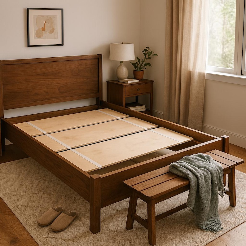 Queen Bed Slat Strong 3/4" Birch Plywood Platform Bunkie Board For Specialty Mattresses-Meets Mfr. Warranties-Custom Width w/ Strong Strap image 8