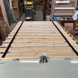 Full Double Bed Slats for Latex or Memory Foam Mattress 2.5" Close Boards for Mattress w/o a boxspring -Custom Width Hook & Loop And Straps