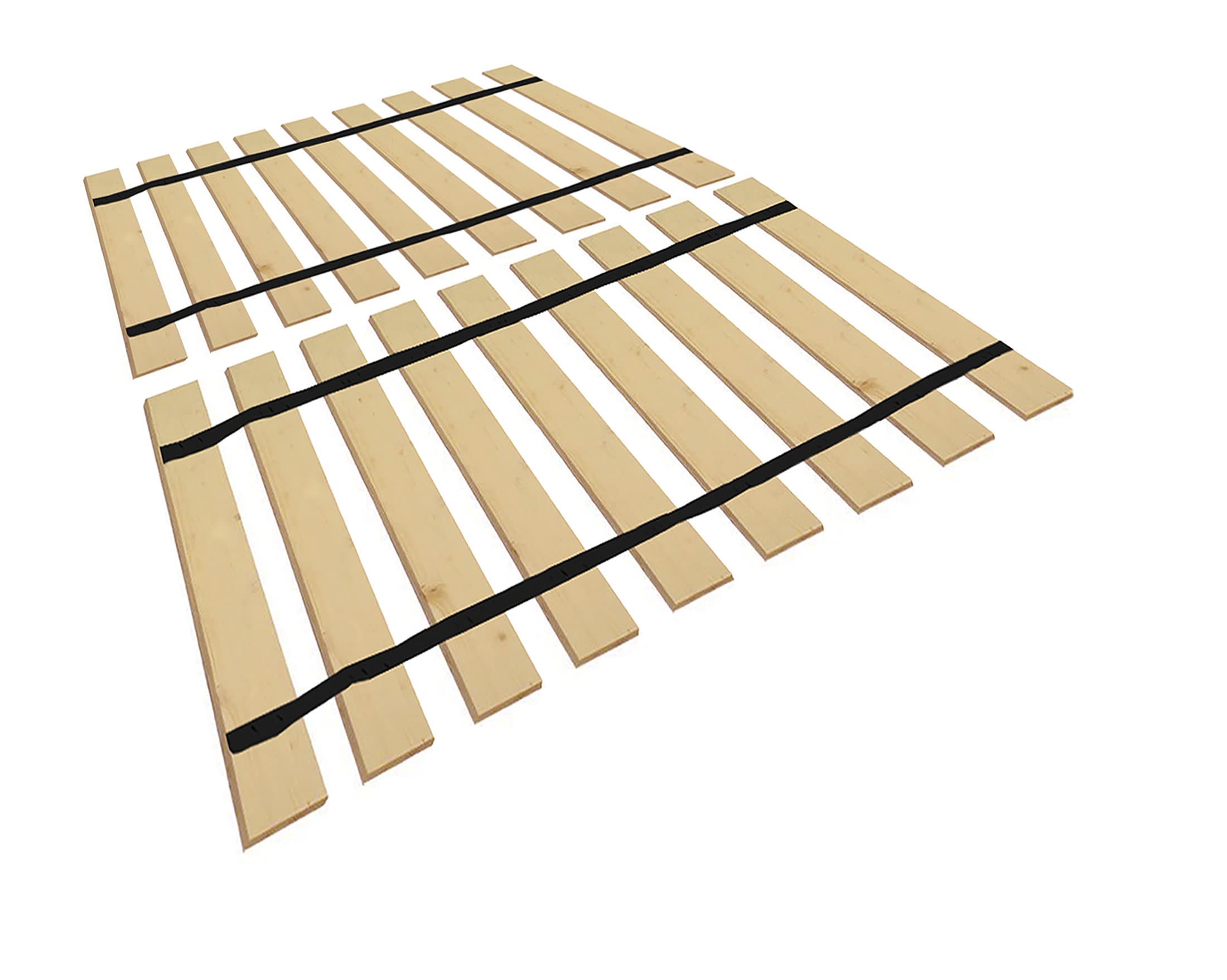 Bed Slats Split Frame Queen Size Closely Spaced 2 in Gap Wood Platform Replacement Boards Custom Width With Black Strapping Etsy