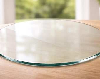 Tempered Glass Table Top – Round– 24" – 1/4" Thick Clear  – Coffee Table, Dining Table, Desk, Bar Top Replacement