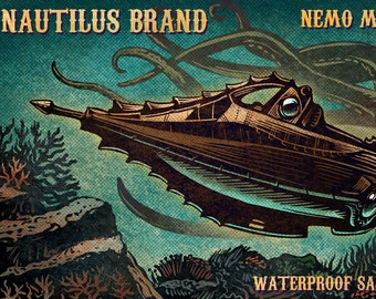 Nautilus Brand Matchbox Art- 5" x 7" signed matted print