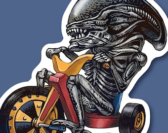 Big Wheel Xenomorph vinyl sticker