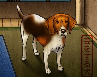 Beagle Japanese Styled 8 X 10 Print - Etsy