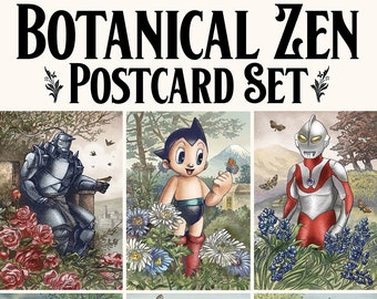 Botanical Zen Postcard Set- Six 5" x 7" postcards