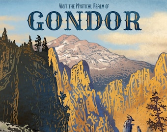 Visit Gondor Travel Poster- 13 x 19 print