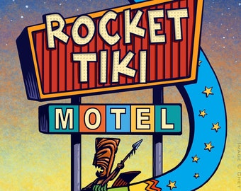 Rocket Tiki Googie Sign 8 x 10 print