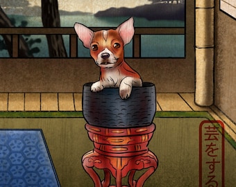 Chihuahua Japanese Styled 8 X 10 Print - Etsy