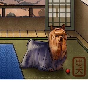 Yorkshire Terrier Japanese Styled 8 x 10 Print