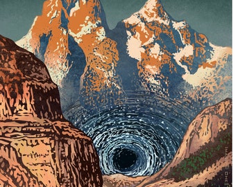 Grand Teton Worm Hole 13 x 19 Roadside Oddities print