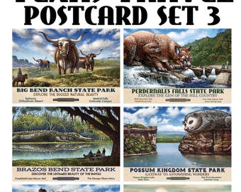 Texas Travel Postcard Set 3