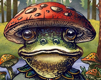 Fungi Friar Frog- 8 x 10 signed print