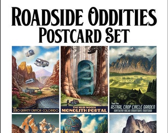 Conjunto de postales Roadside Oddities: seis postales de 5 x 7