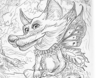 Forest Fox Fairy- Original Sketch 8 x 10