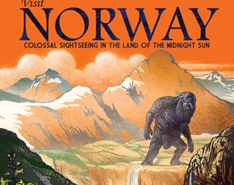 Visit Norway- Trollhunter 13 x 19 signed Travel Poster