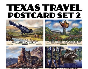 Texas Travel 2 Postcard Set