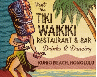 Tiki Waikiki Matchbook Art Print