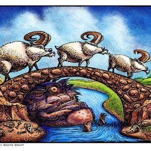Three Billy Goats Gruff- 11 x 14 signed print
